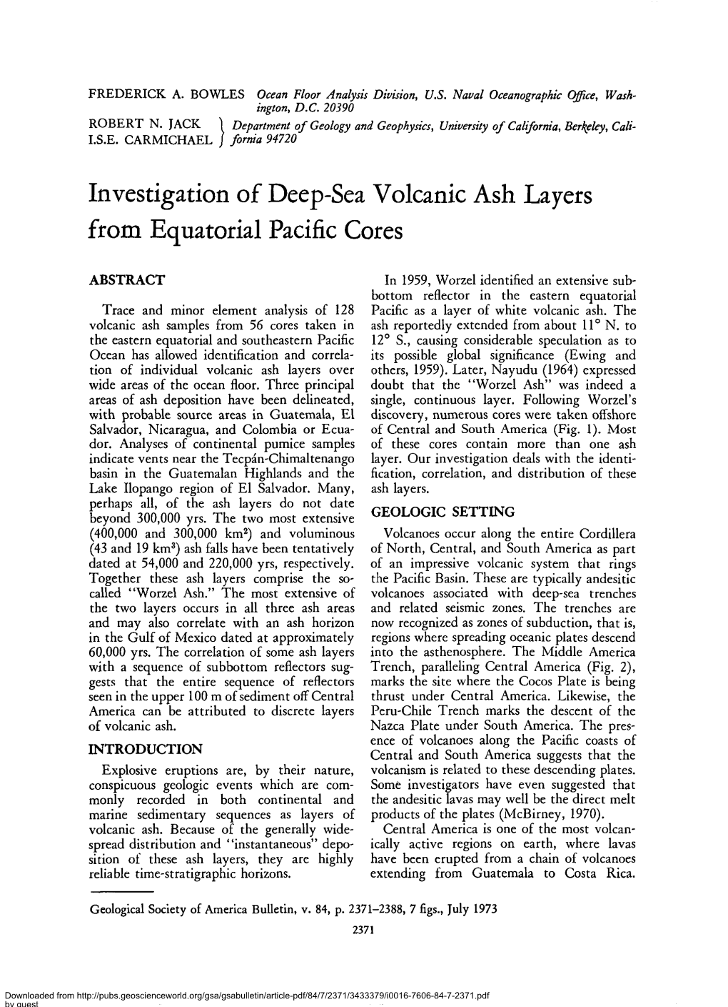 Investigation of Deep-Sea Volcanic Ash Layers from Equatorial Pacific Cores