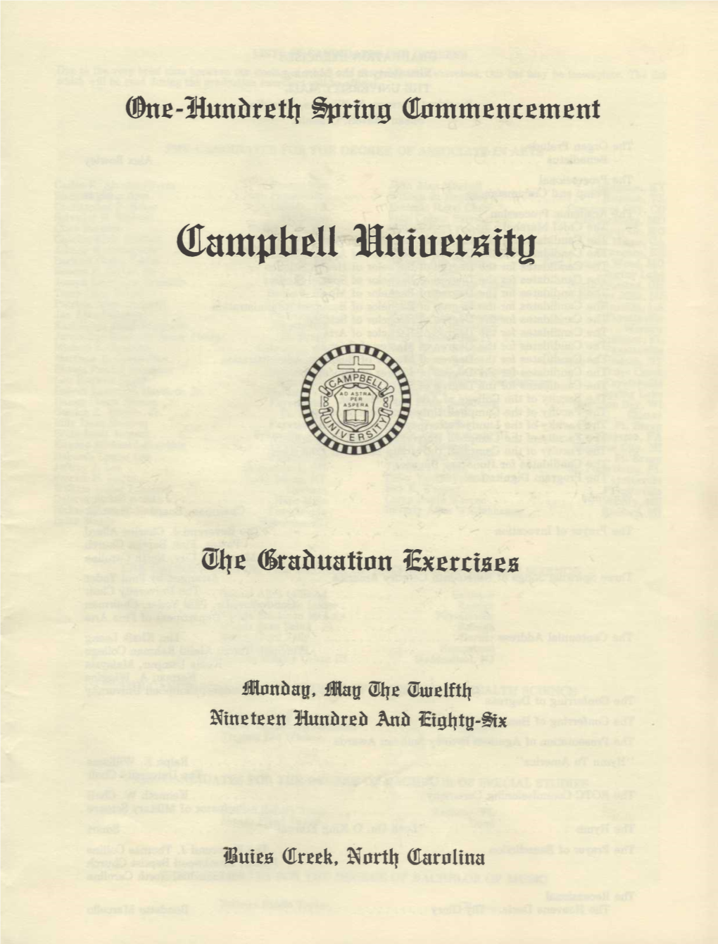 One Hundredth Spring Commencement (1986)