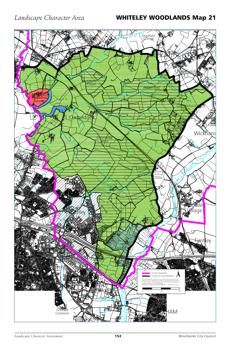 Landscape Character Area WHITELEY WOODLANDS Map 21