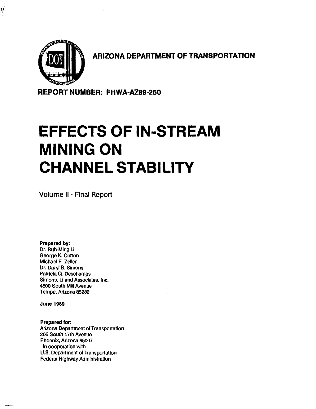 Effects of In-Stream Mining on Channel Stability