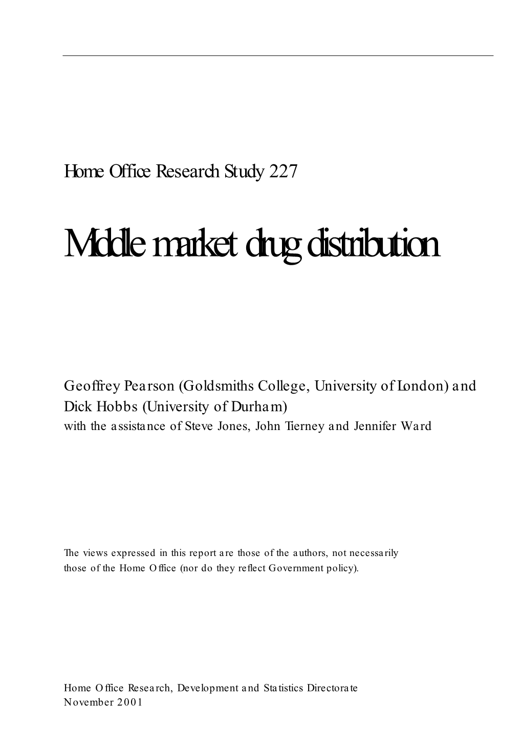 Middle Market Drug Distribution