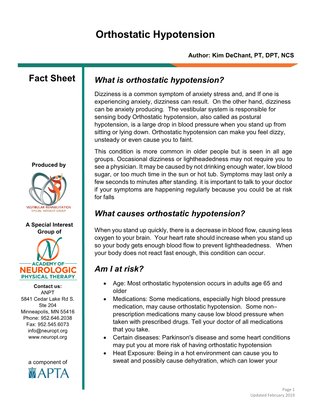 Orthostatic Hypotension