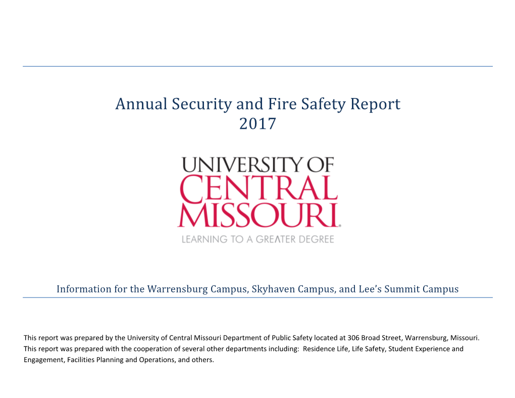 Annual Security and Fire Safety Report 2017