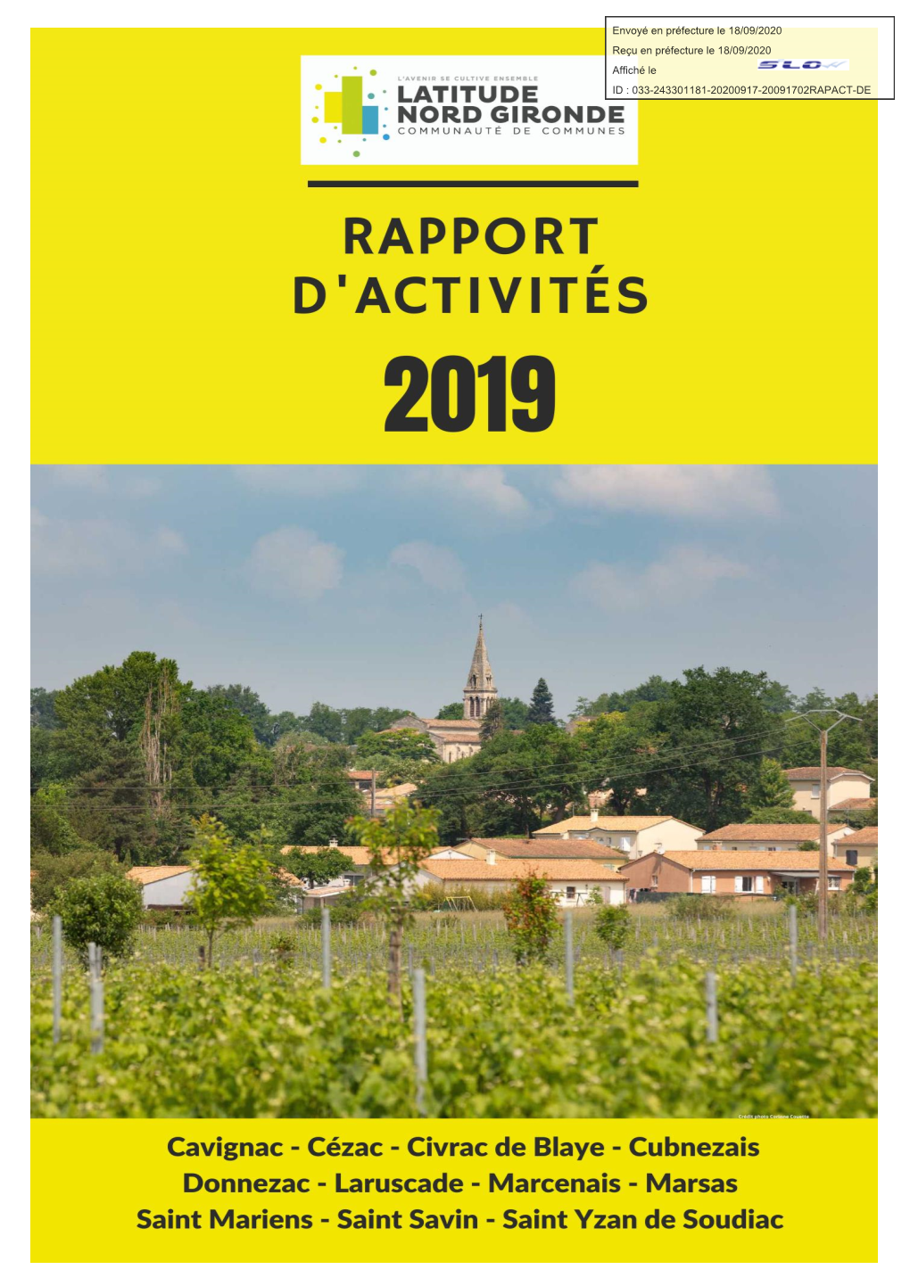 — Rapport D'activités 2019 — P. 1