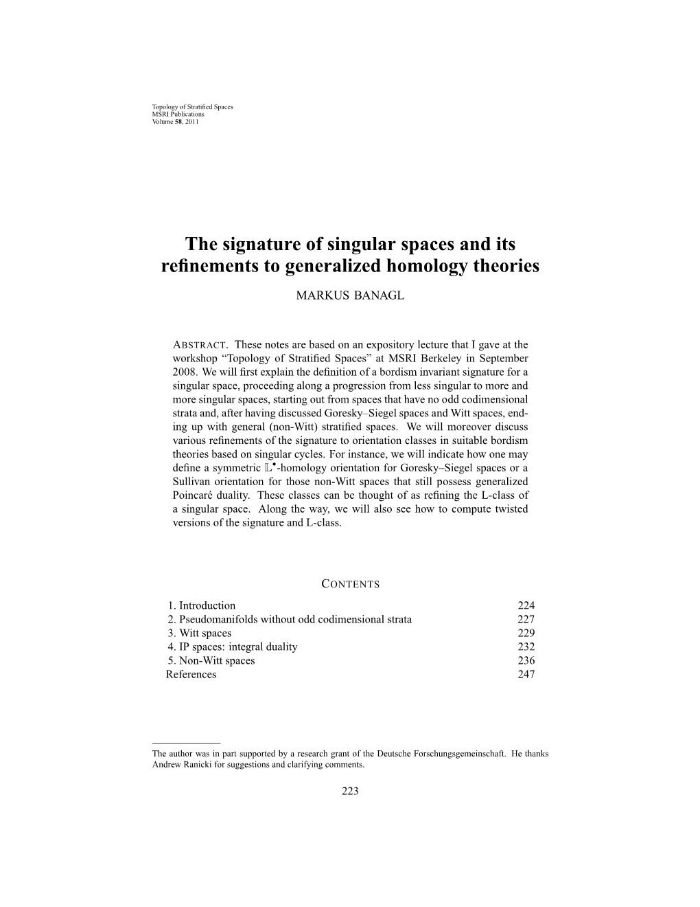 The Signature of Singular Spaces and Its Refinements to Generalized