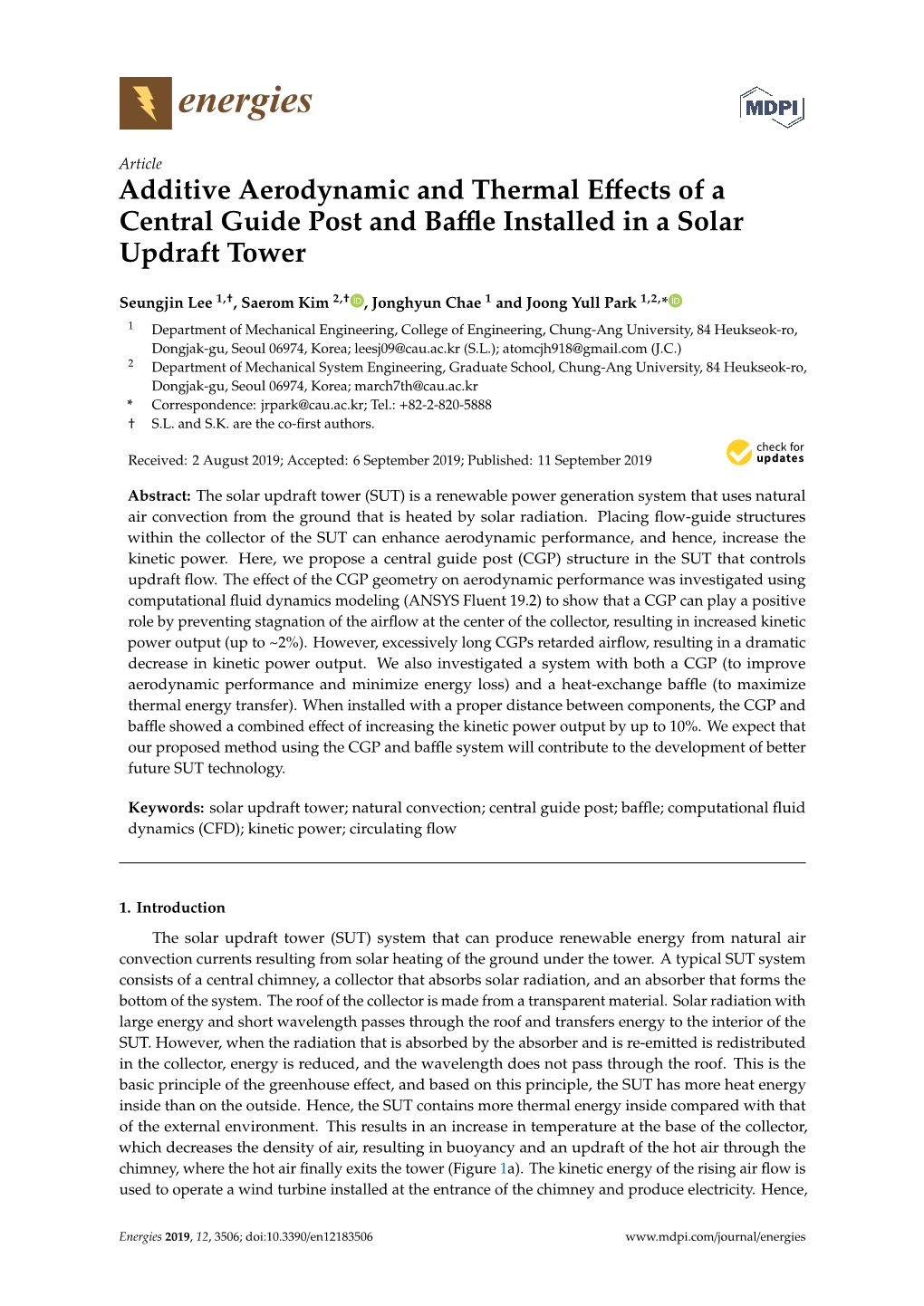 Additive Aerodynamic and Thermal Effects of a Central Guide Post and Baffle Installed in a Solar