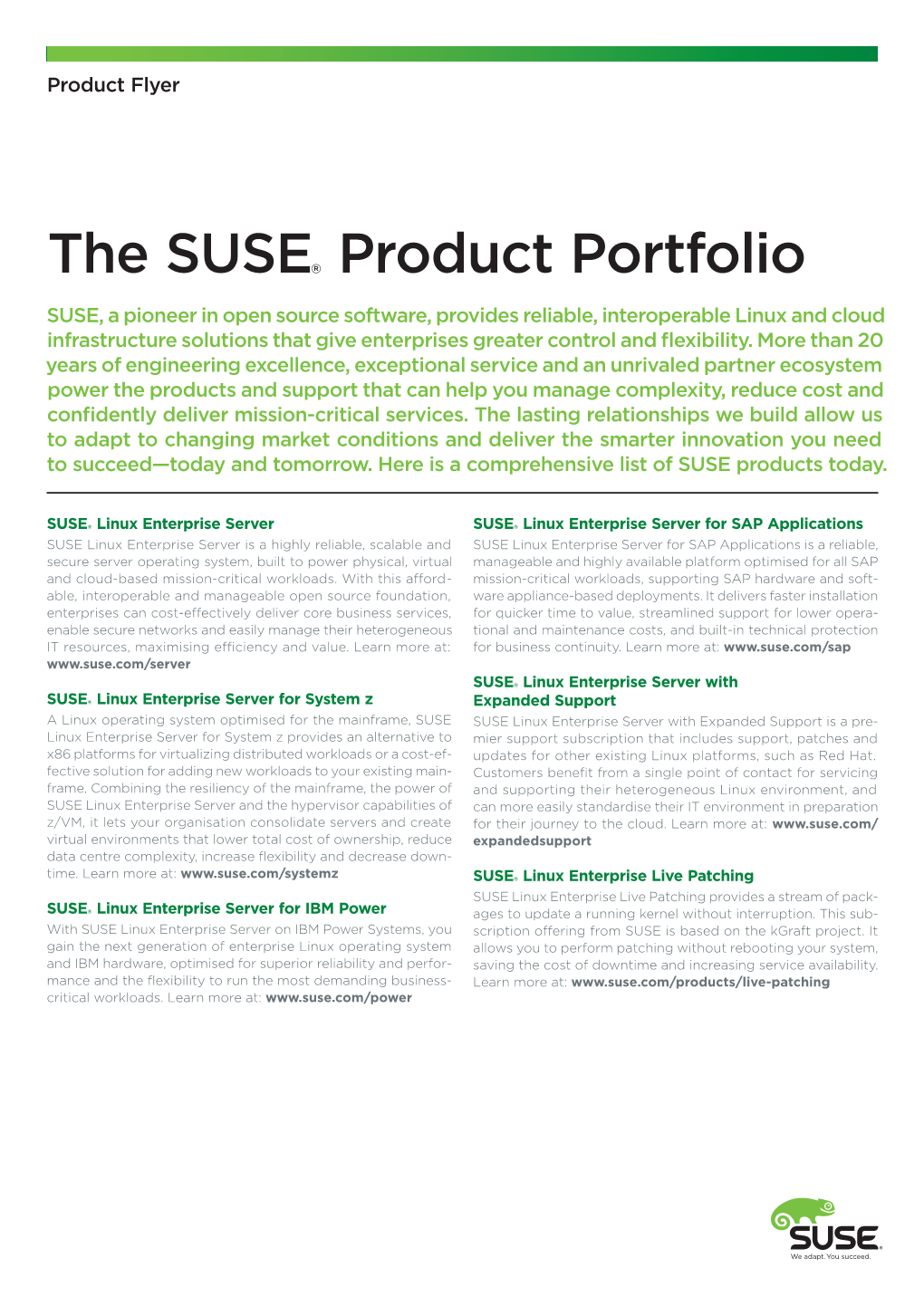 The SUSE® Product Portfolio