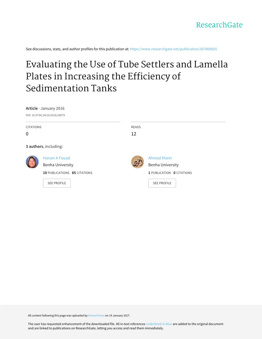 Evaluating the Use of Tube Settlers and Lamella Plates in Increasing the Efficiency of Sedimentation Tanks