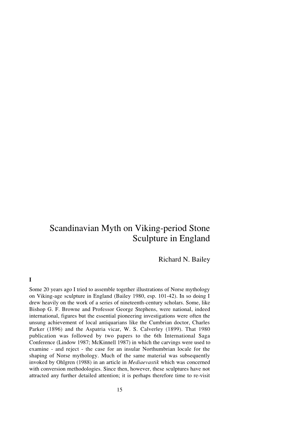 Scandinavian Myth on Viking-Period Stone Sculpture in England