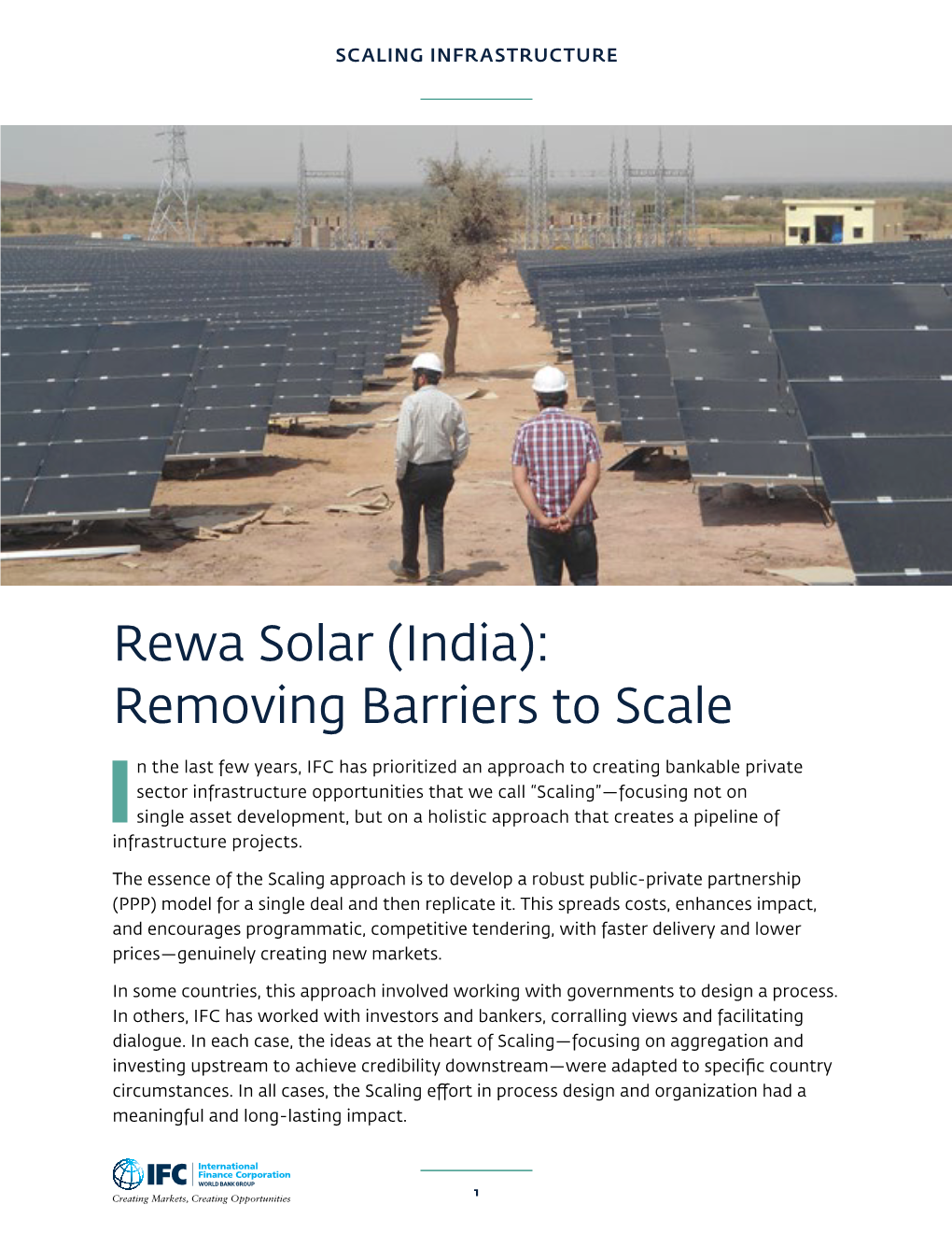 Rewa Solar (India): Removing Barriers to Scale