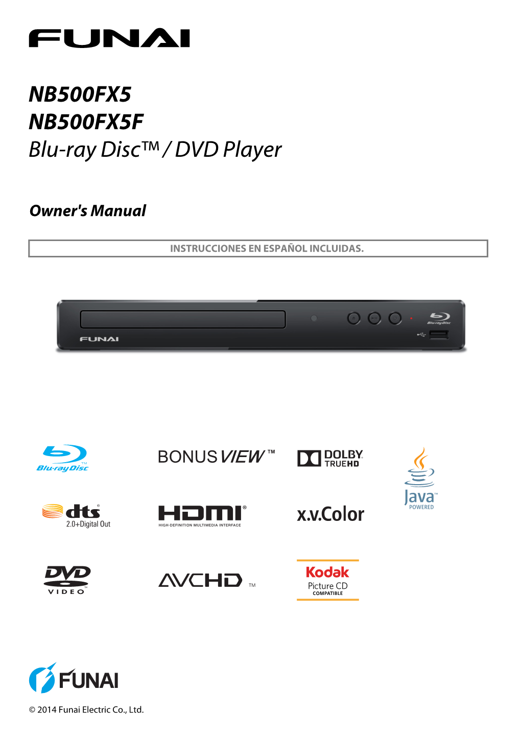 NB500FX5 NB500FX5F Blu-Ray Disc™ / DVD Player