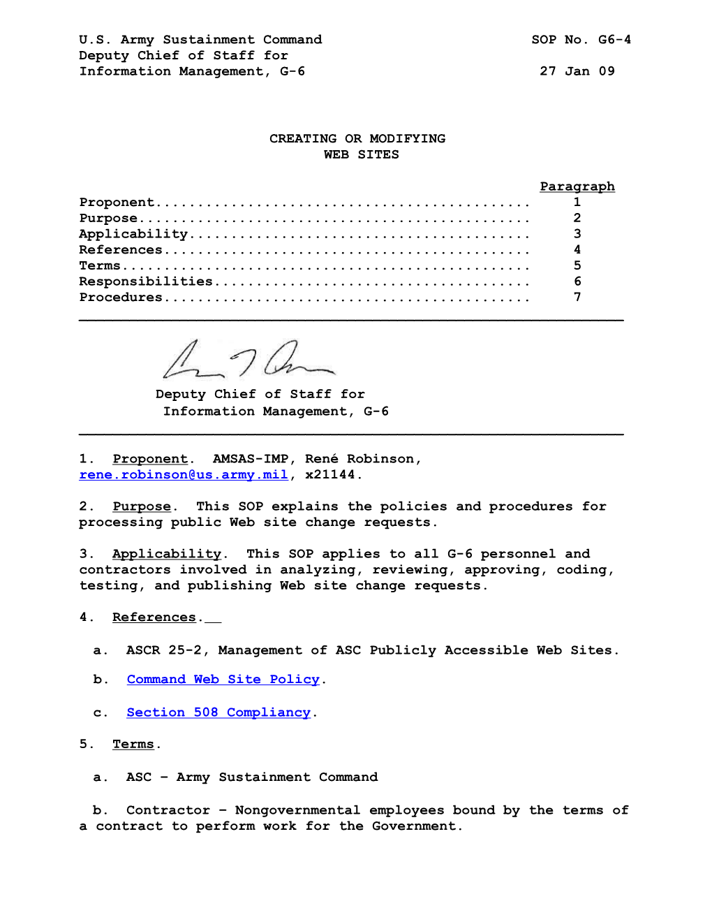 U.S. Army Sustainment Command SOP No. G6-4