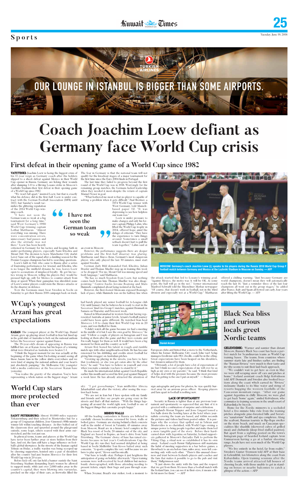 Coach Joachim Loew Defiant As Germany Face World Cup Crisis First Defeat in Their Opening Game of a World Cup Since 1982