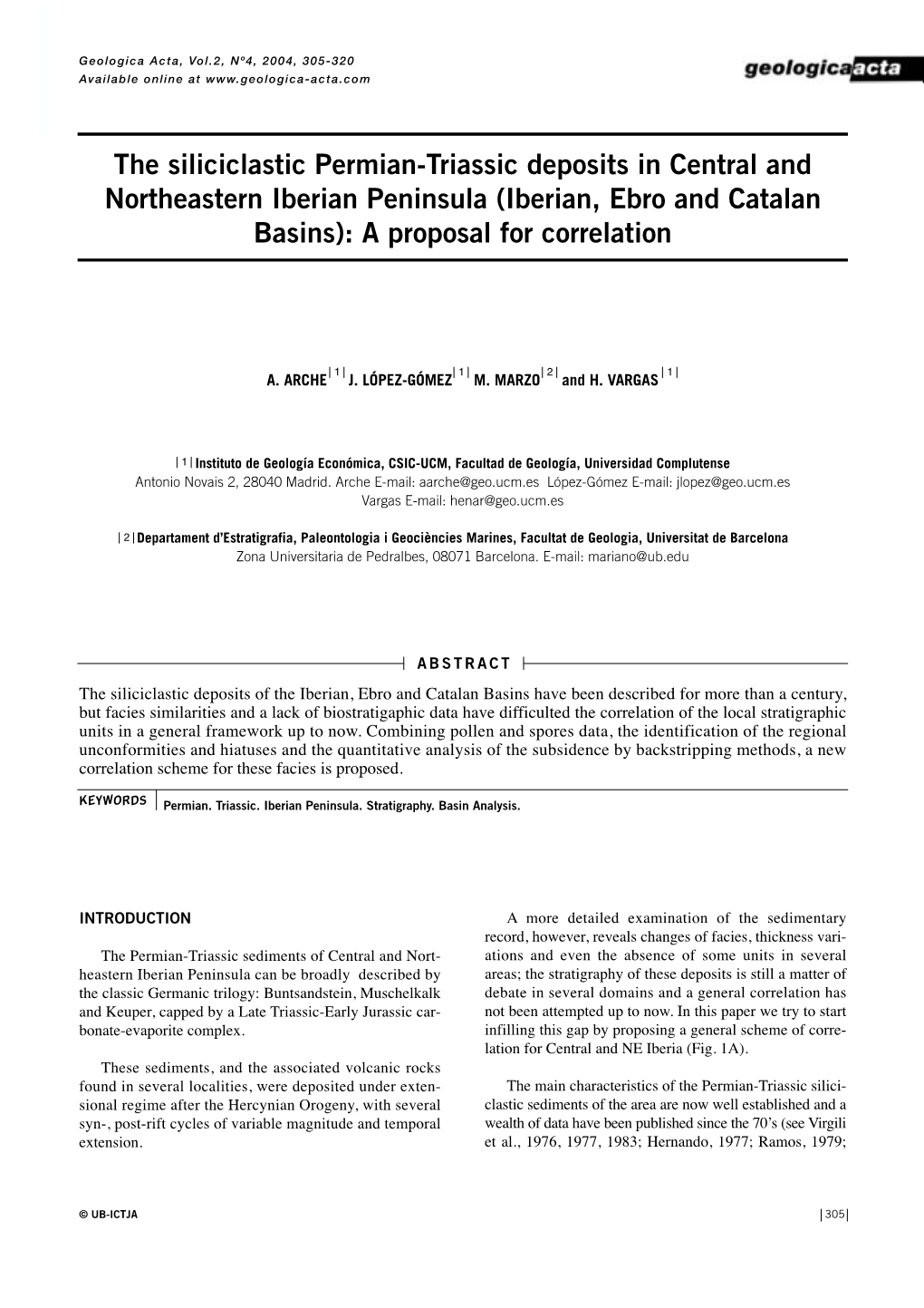 (Iberian, Ebro and Catalan Basins): a Proposal for Correlation