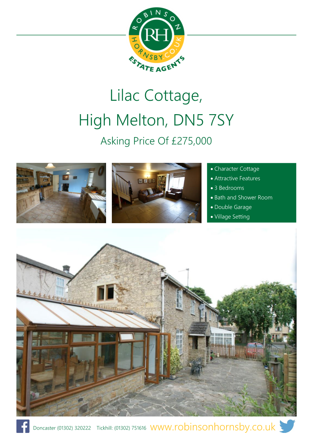 Lilac Cottage, High Melton, DN5 7SY Asking Price of £275,000