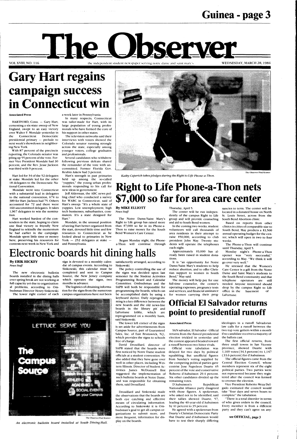 Gary Hart Regains Campatgn Success in Connecticut