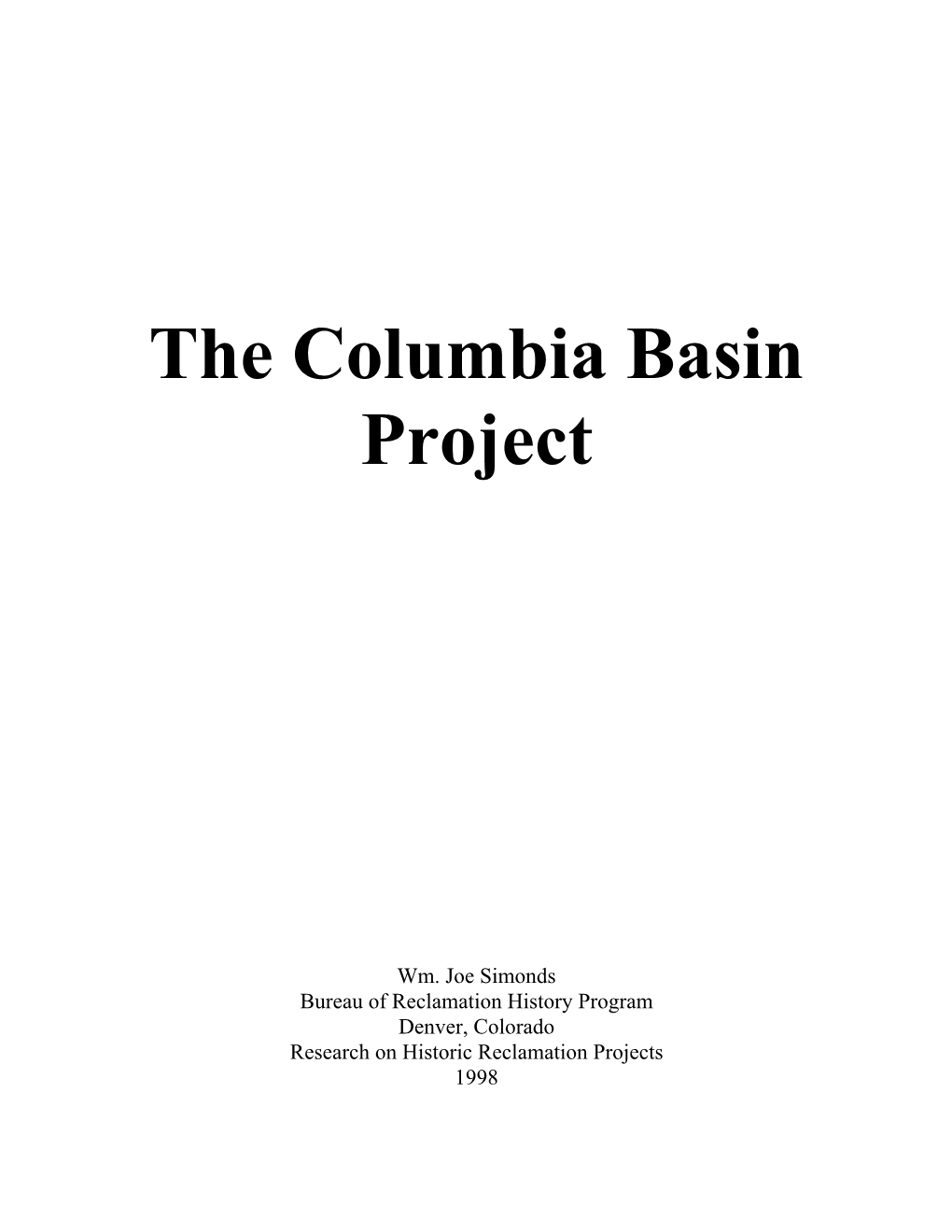 The Columbia Basin Project