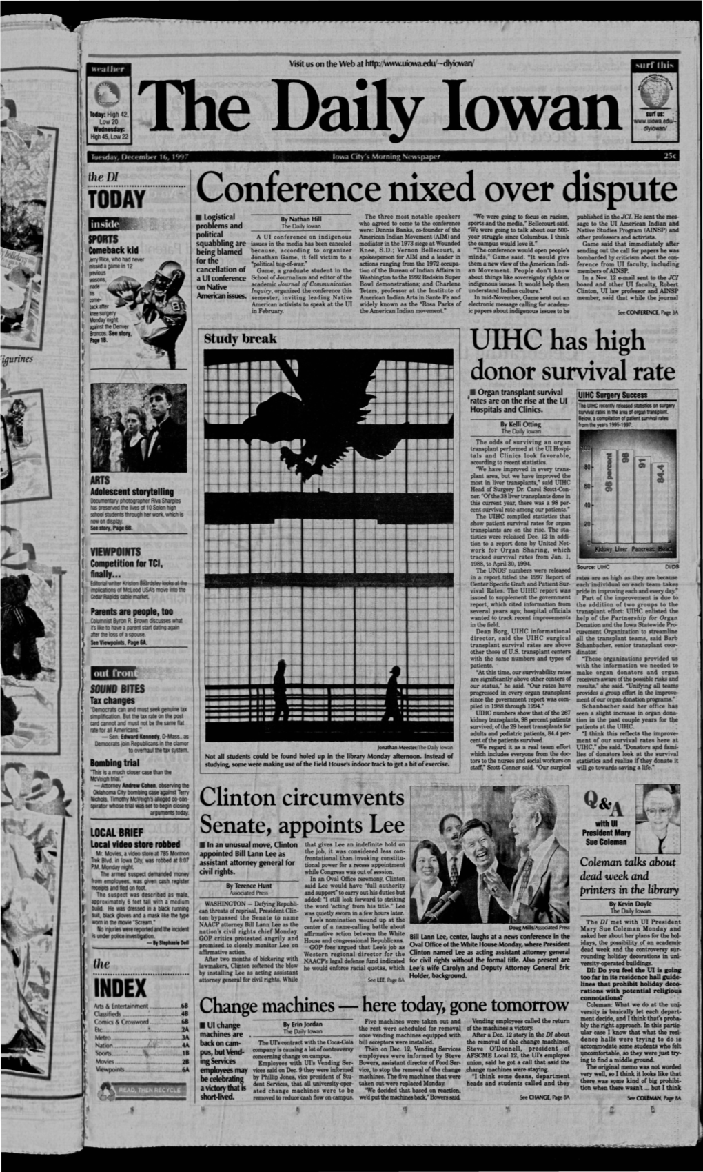 Daily Iowan (Iowa City, Iowa), 1997-12-16