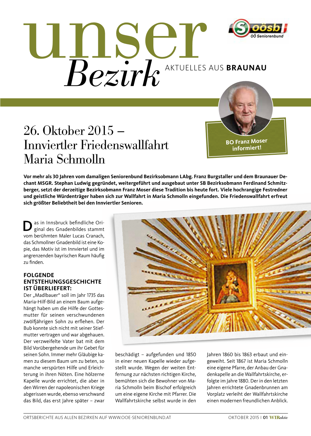 26. Oktober 2015 – Innviertler Friedenswallfahrt Maria Schmolln