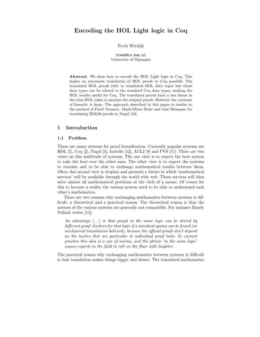 Encoding the HOL Light Logic in Coq