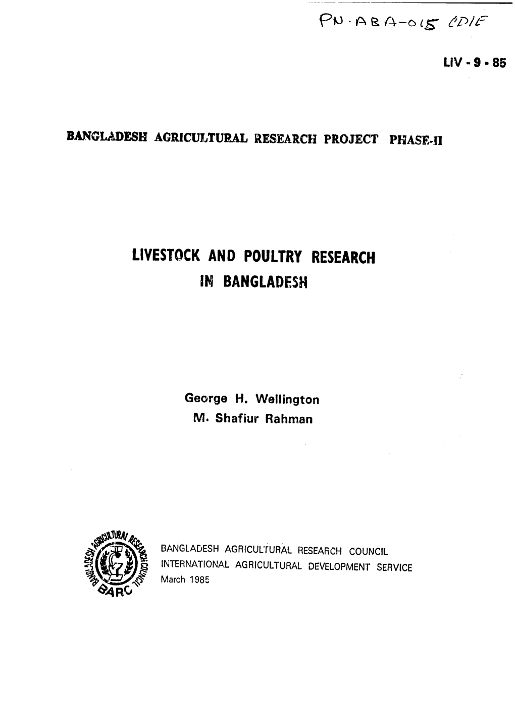 Livestock and Poultry Research in Bangladesh