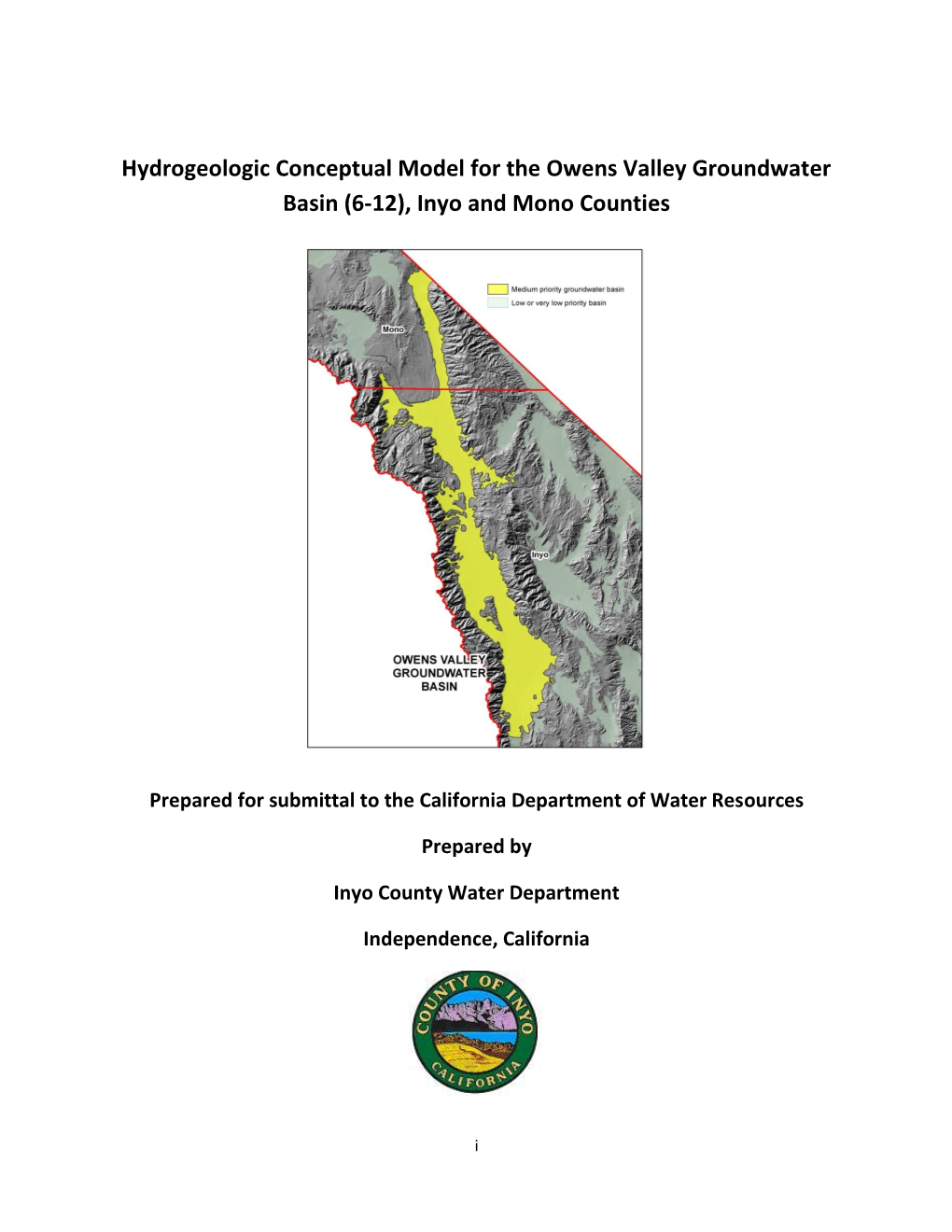 Hydrogeologic Conceptual Model for the Owens Valley Groundwater Basin (6-12), Inyo and Mono Counties