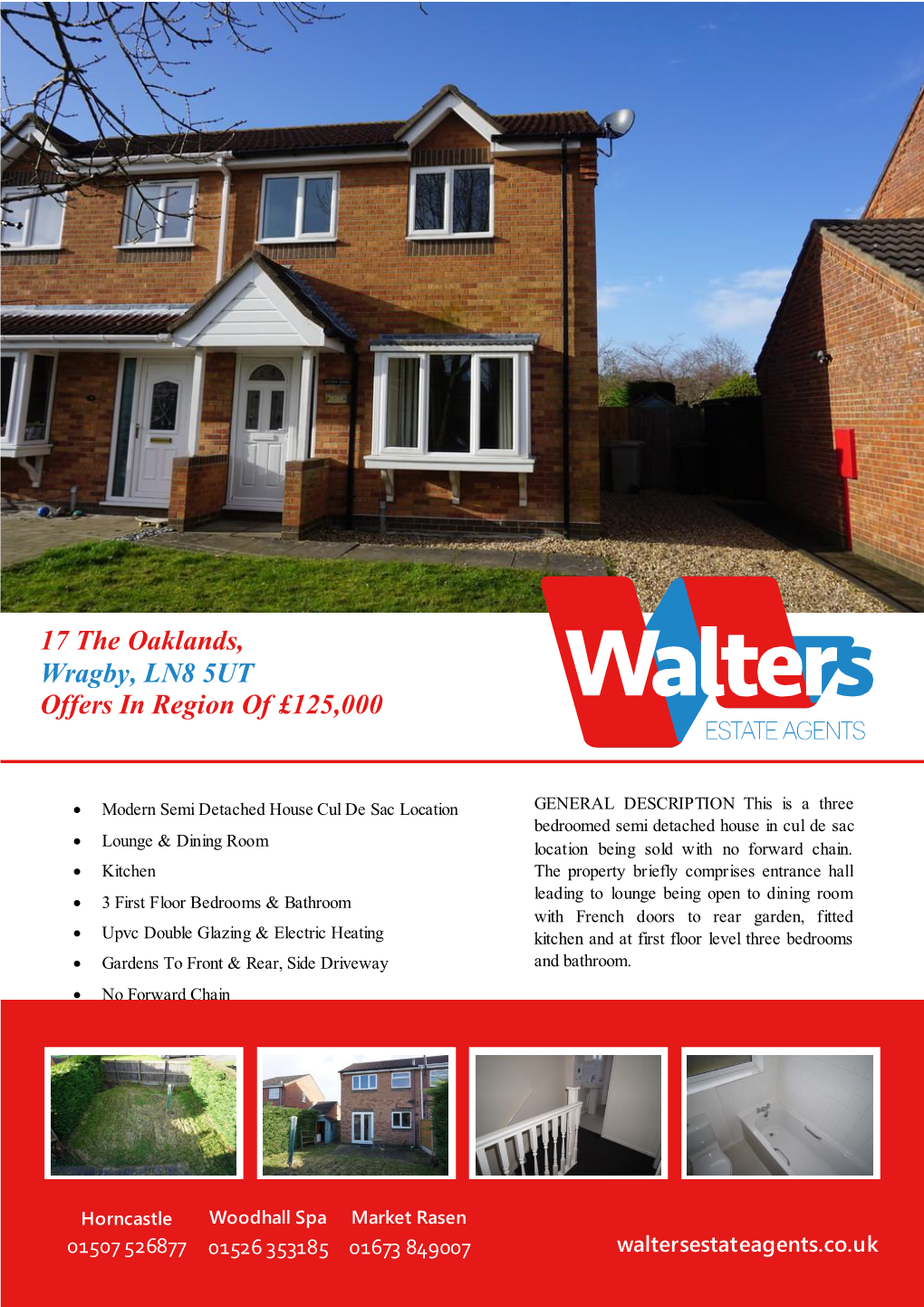 17 the Oaklands, Wragby, LN8 5UT Offers in Region of £125,000