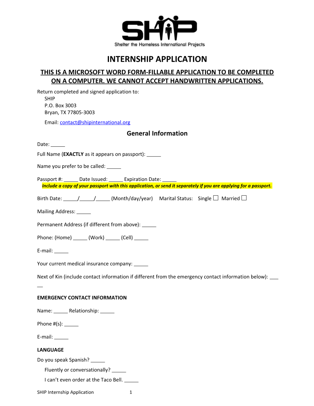 Internship Application s3