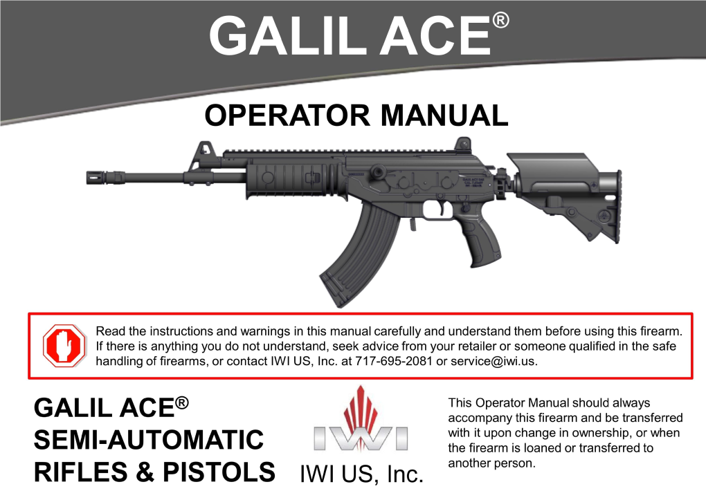 GALIL ACE® 7.62X39 Manual