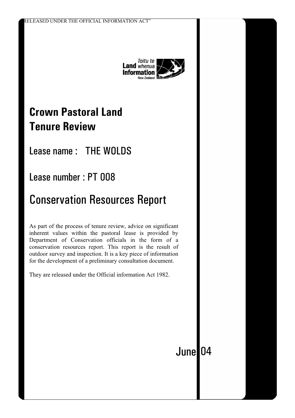 Conservation Resources Report