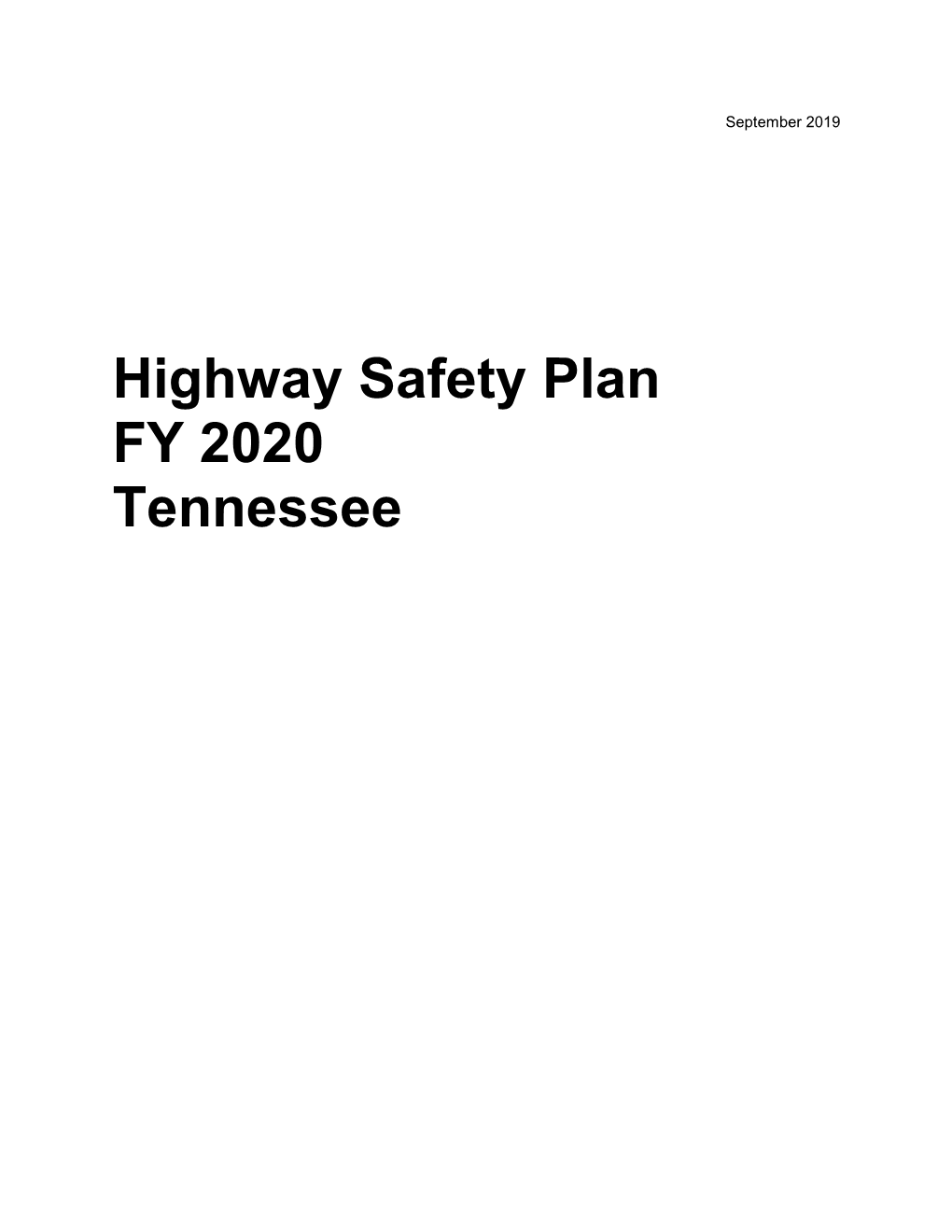 Tennessee FY2020 Highway Safety Plan