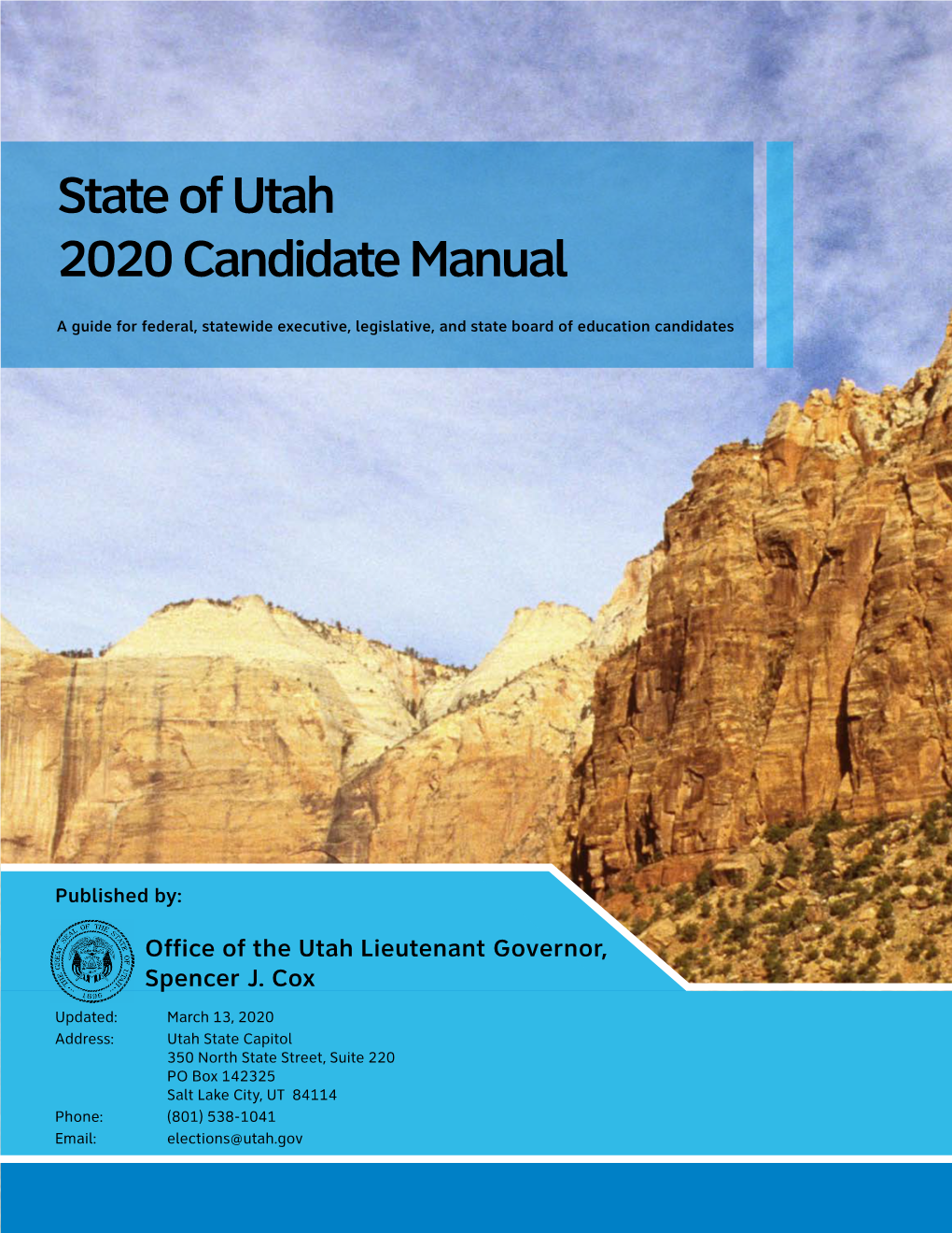 State of Utah 2020 Candidate Manual