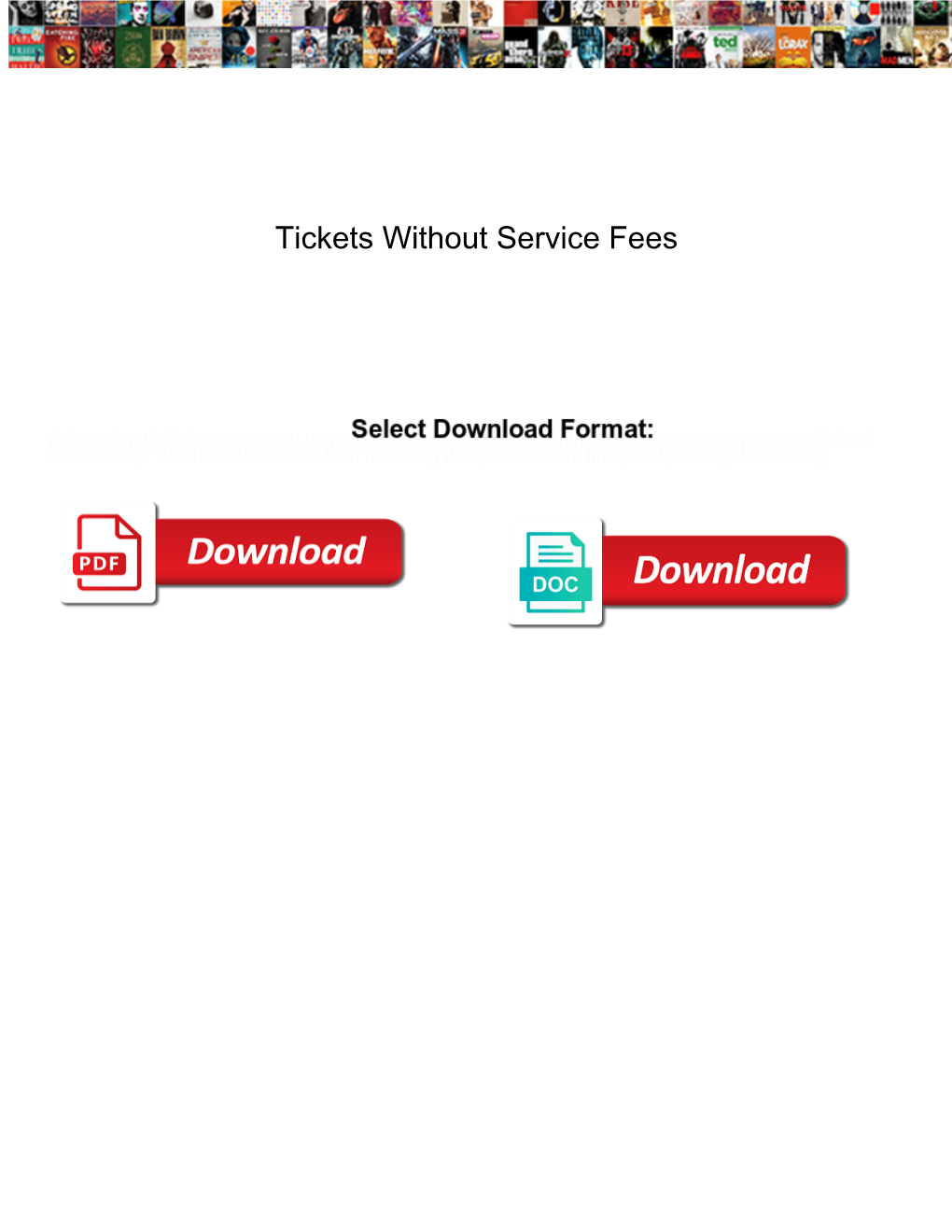 Tickets Without Service Fees