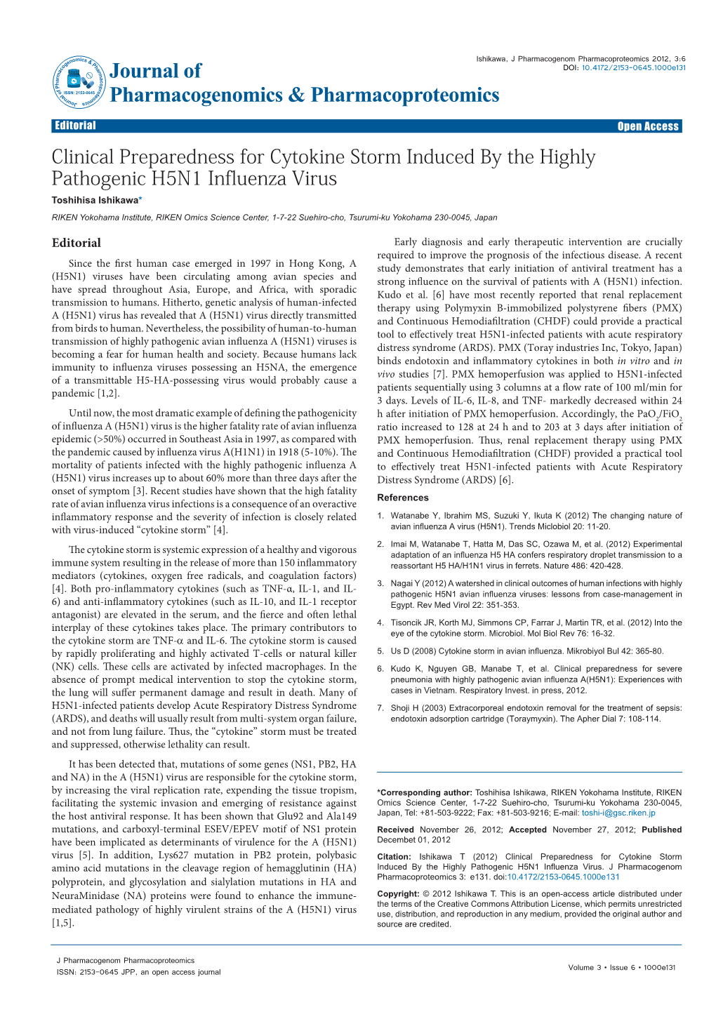 Clinical Preparedness for Cytokine Storm Induced by the Highly