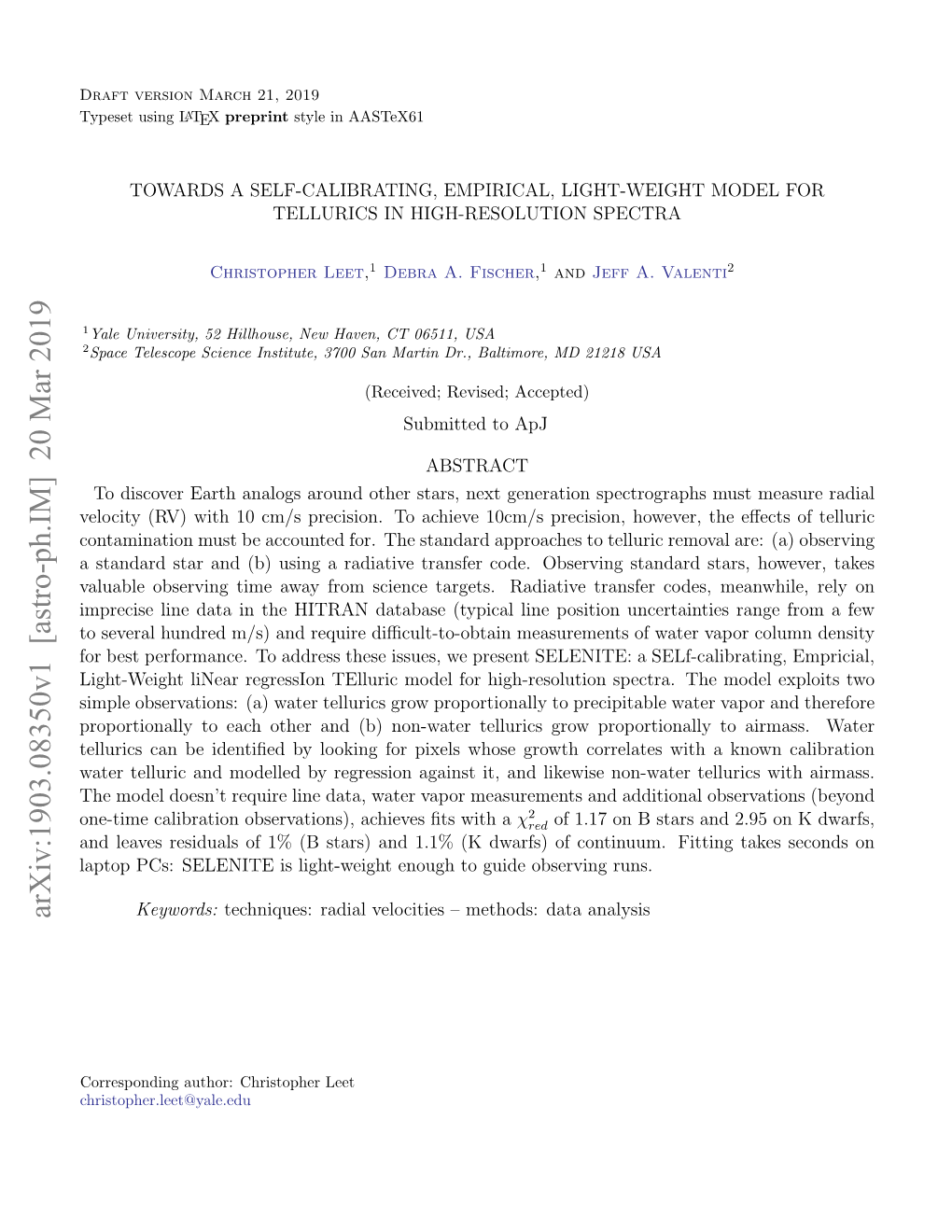 Towards a Self-Calibrating, Empirical, Light-Weight Model for Tellurics in High-Resolution Spectra