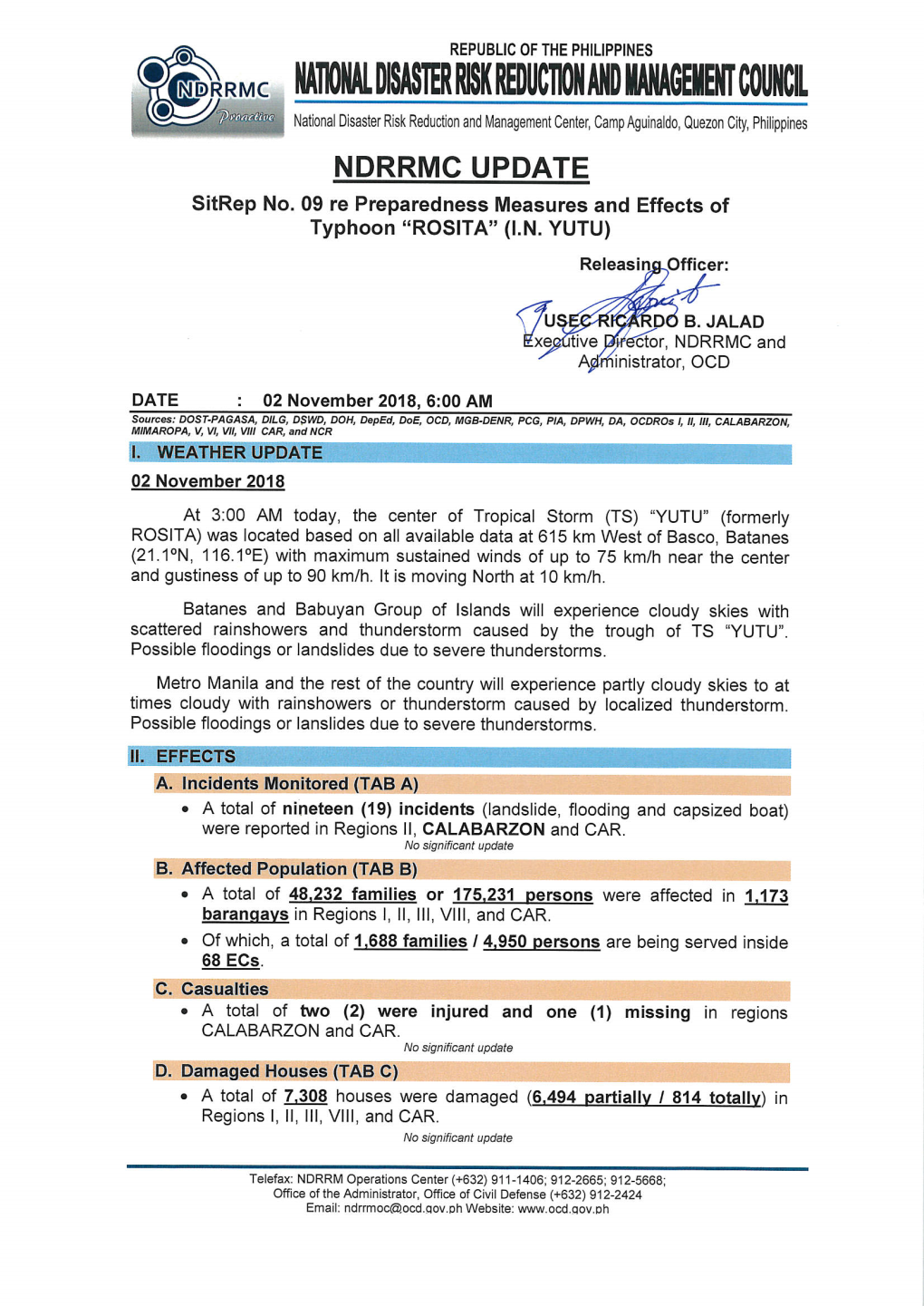 Sitrep No.09 Re Preparedness Measures and Effects