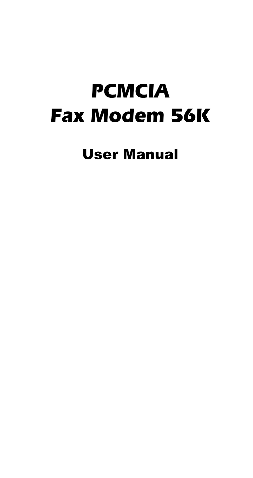 PCMCIA Fax Modem 56K