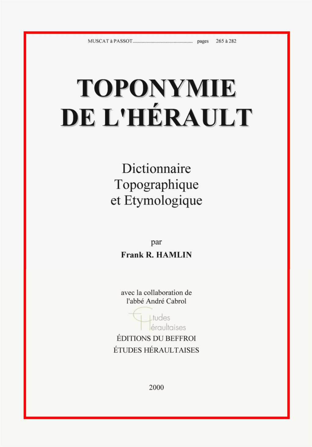 Toponymie ~ De L'herault