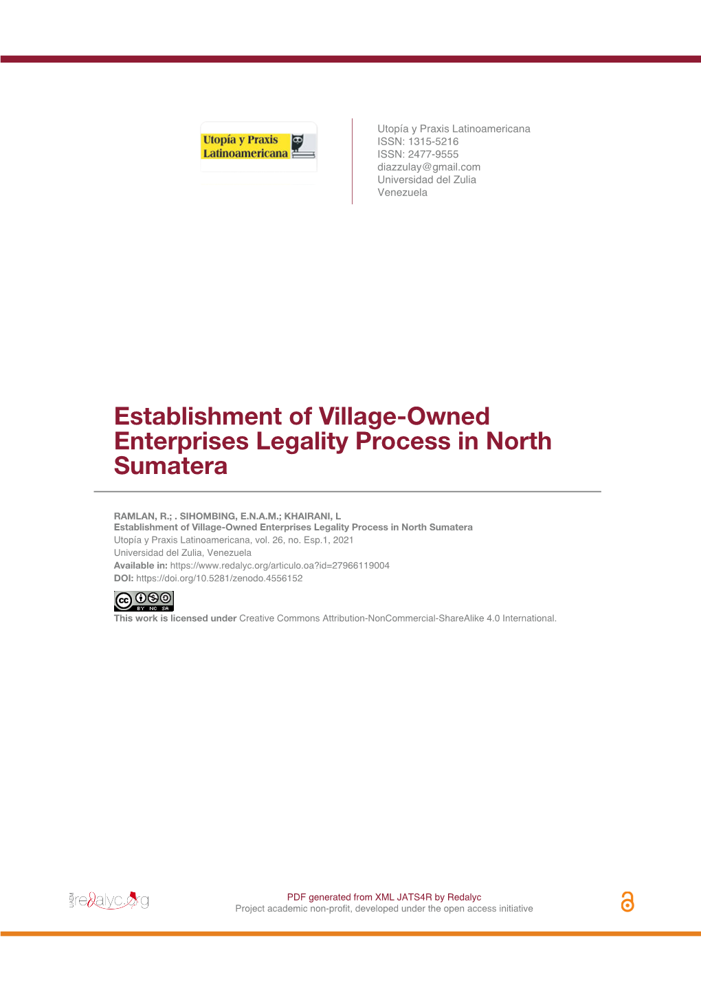 Establishment of Village-Owned Enterprises Legality Process in North Sumatera