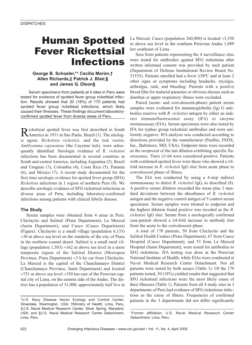 Human Spotted Fever Rickettsial Infections