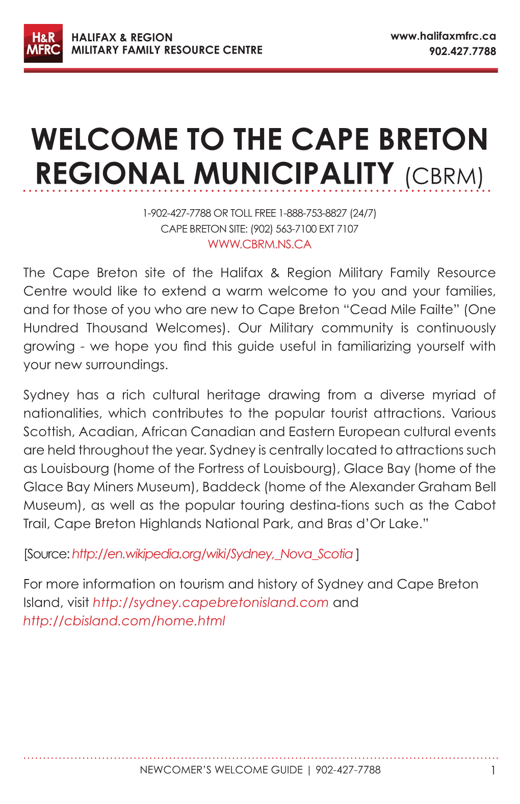 The Cape Breton Regional Municipality (Cbrm)