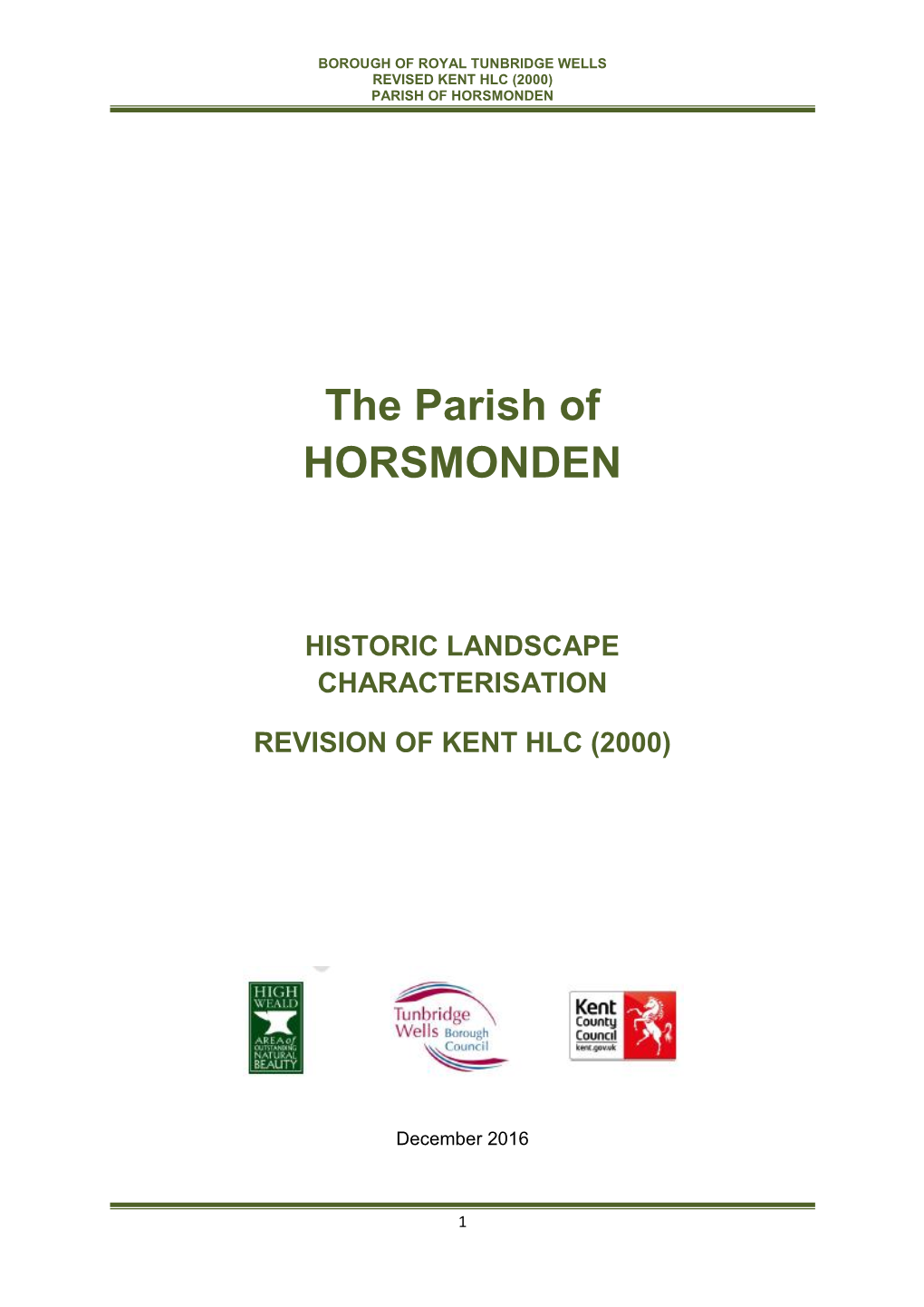 The Parish of HORSMONDEN