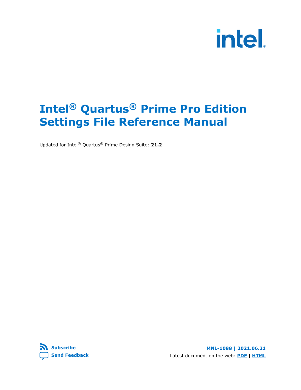 Intel® Quartus® Prime Pro Edition Settings File Reference Manual