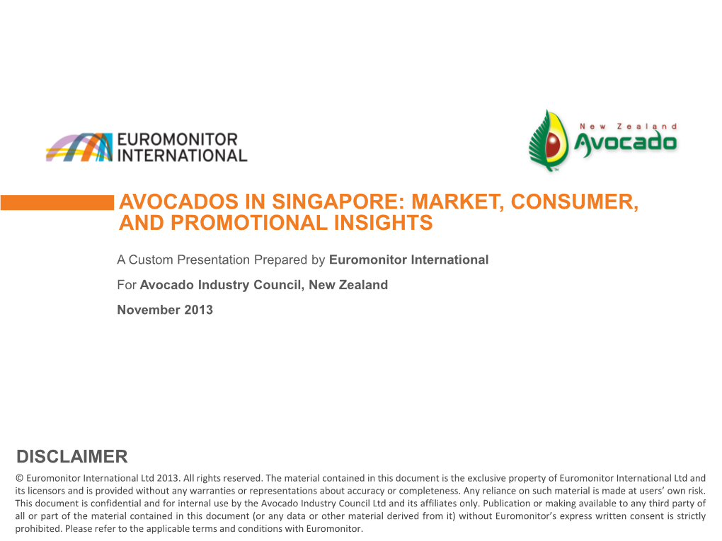 Avocados in Singapore: Market, Consumer, and Promotional Insights