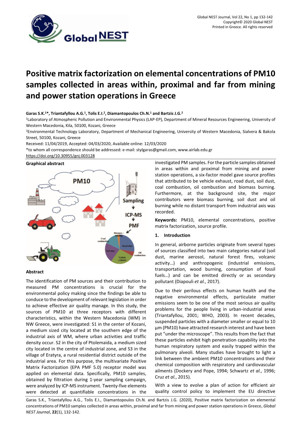 Positive Matrix Factorization on Elemental Concentrations of PM10