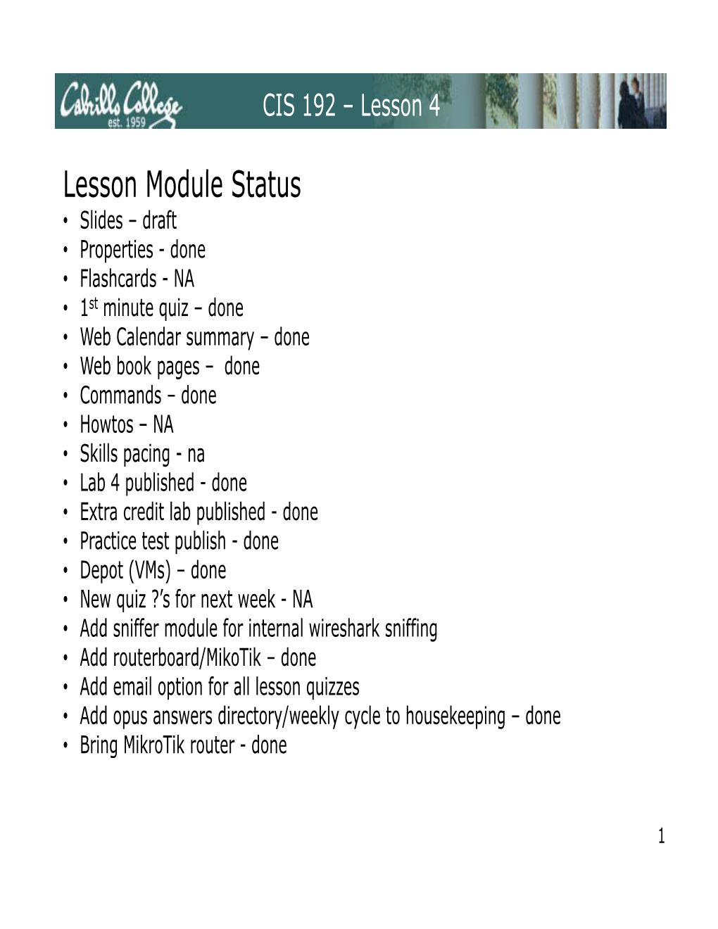 LM Dl St T Lesson Module Status