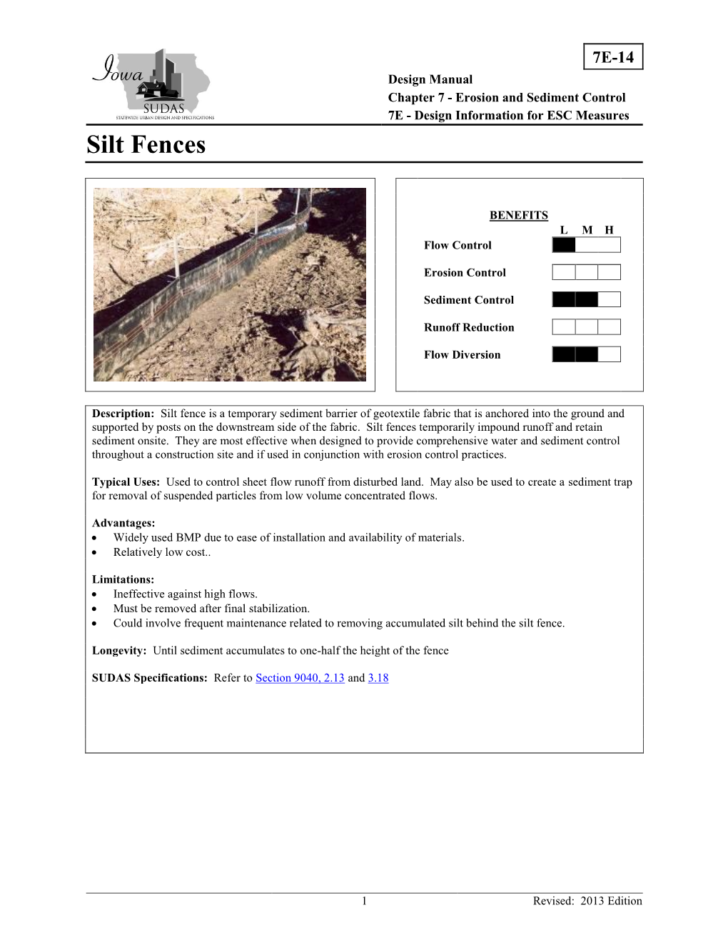 Section 7E-14 - Silt Fences