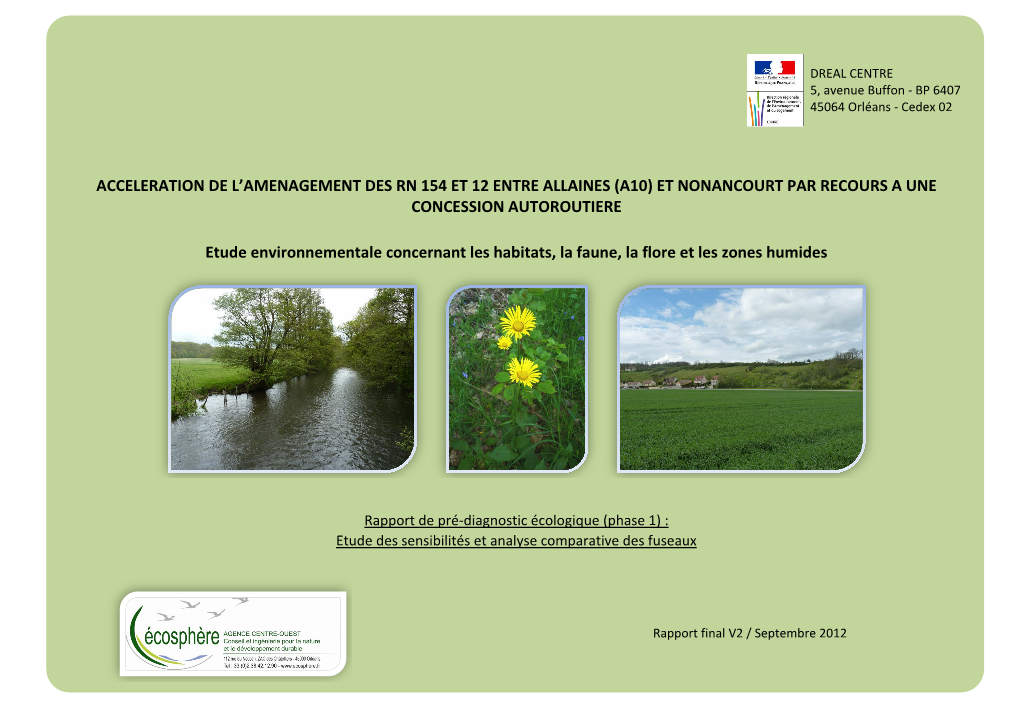 Etape 1 Secteur Nonancourt Dreux Diagnostic Environnemental