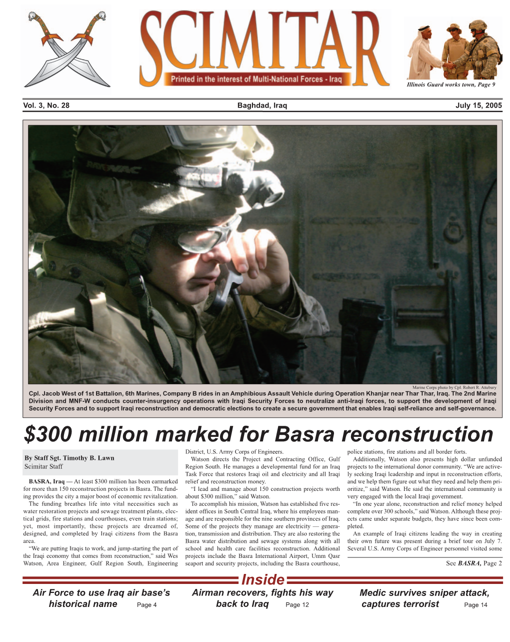 300 Million Marked for Basra Reconstruction District, U.S