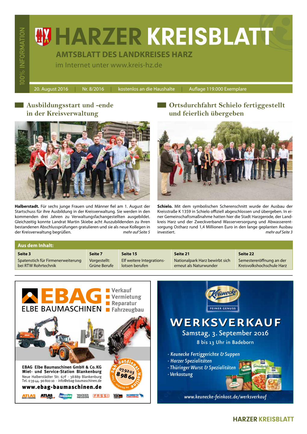 AMTSBLATT DES LANDKREISES HARZ Im Internet Unter